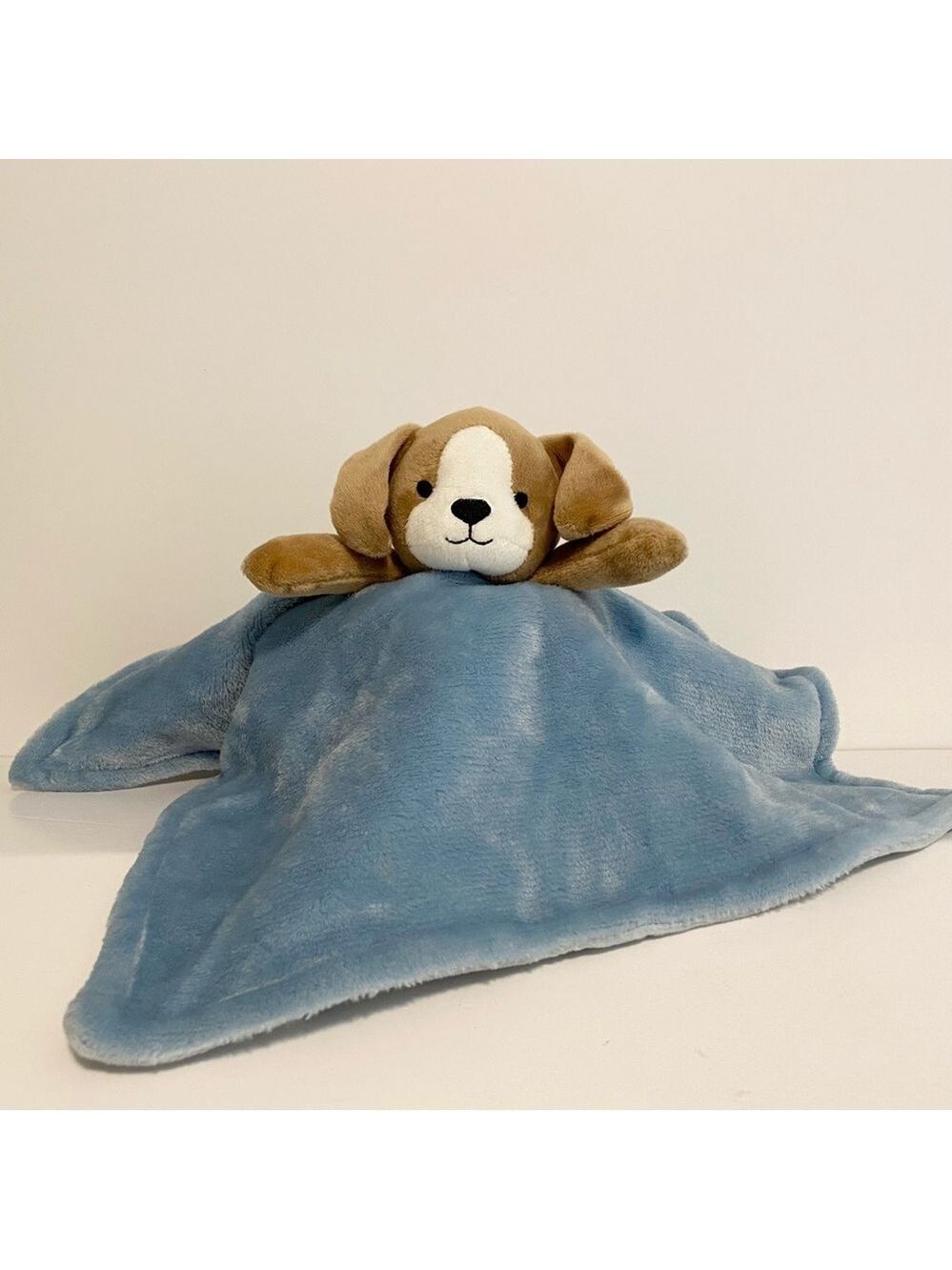 Carters Puppy Dog Lovey Blue Baby Security Blanket Soft Cuddle Toy Boy